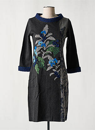 Robe courte manches 3/4 manches 3/4 gris MAMATAYOE femme