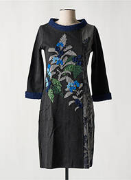 Robe courte manches 3/4 manches 3/4 gris MAMATAYOE femme