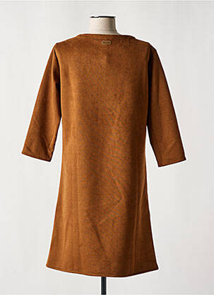 Robe courte manches 3/4 manches 3/4 marron THALASSA femme