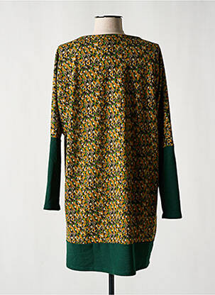 Robe pull stretch manches longues vert LINGAM femme