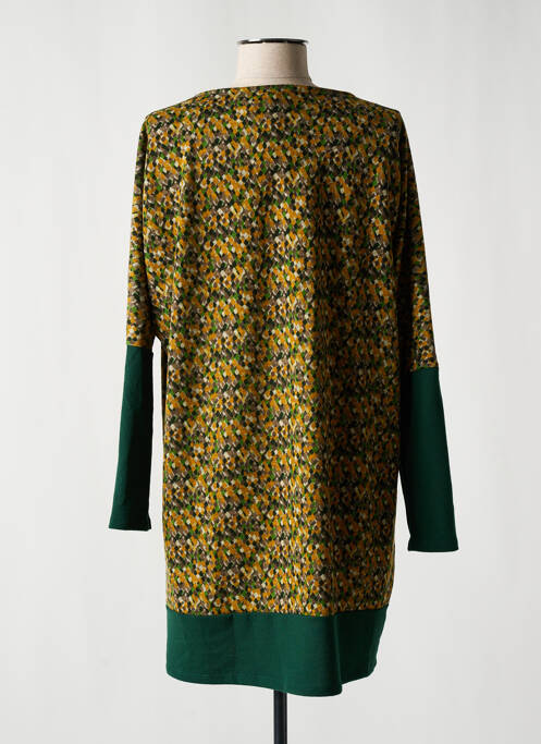 Robe pull stretch manches longues vert LINGAM femme