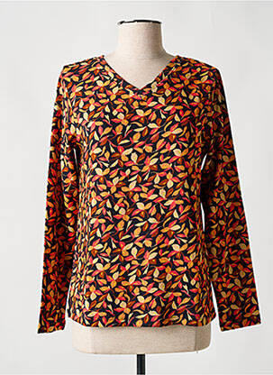 Pull coupe cintrée manches longues jaune AGATHE & LOUISE femme