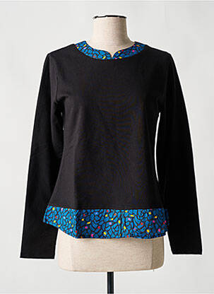 Sweat-shirt stretch manches longues noir AGATHE & LOUISE femme