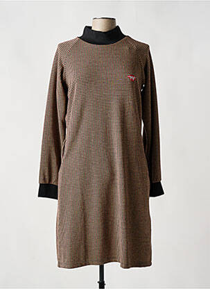 Robe mi-longue manches longues manches longues beige MADEMOISELLE YEYE femme