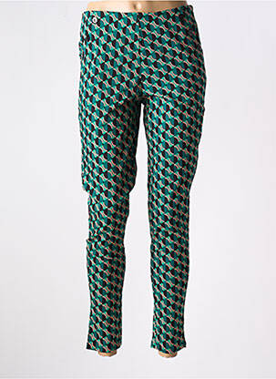 Pantalon 7/8 taille haute taille haute vert PRINCESSE NOMADE femme