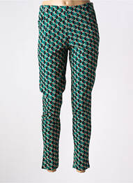 Pantalon 7/8 taille haute taille haute vert PRINCESSE NOMADE femme