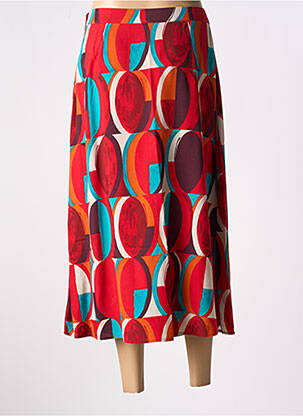 Jupe longue imprimé fantaisie rouge SURKANA femme