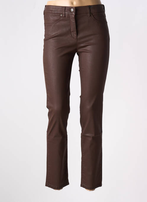 Jeans coupe slim stretch taille normale marron TONI femme