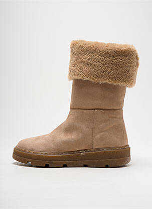 Bottines/boots fourrée talon de 4 à 6cm beige UNISA femme