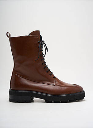 Bottines/boots matière lisse talon de 4 à 6cm marron MAT:20 femme