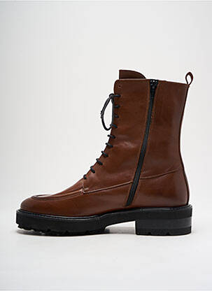 Bottines/boots matière lisse talon de 4 à 6cm marron MAT:20 femme