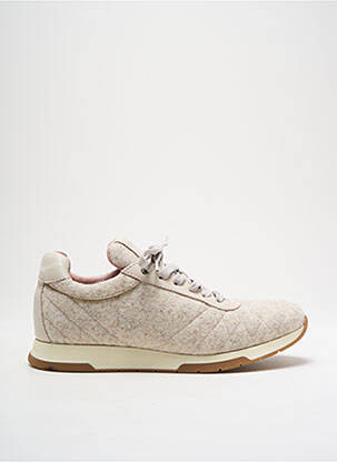 Baskets semelle amovible talon plat jusqu'à 3cm beige UNISA femme