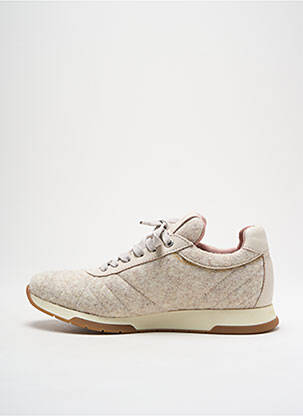 Baskets semelle amovible talon plat jusqu'à 3cm beige UNISA femme