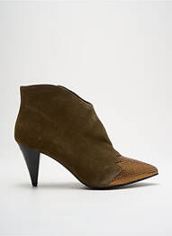 Bottines/boots tissage satiné talon de 4 à 6cm vert BY K... femme
