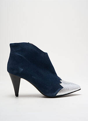 Bottines/boots tissage satiné talon de 4 à 6cm bleu BY K... femme