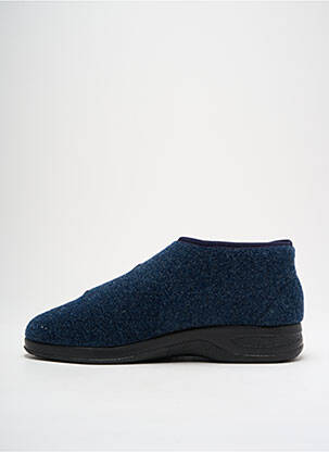 Chaussons/pantoufles fermeture scratch bout rond bleu FLY FLOT homme