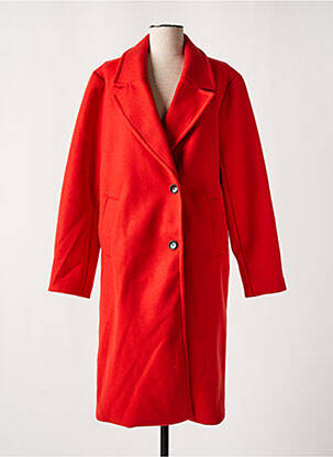 Manteau long coupe cintrée sans capuche rouge B.YOUNG femme
