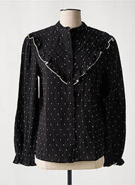 Chemisier coupe cintrée manches longues noir ICHI femme