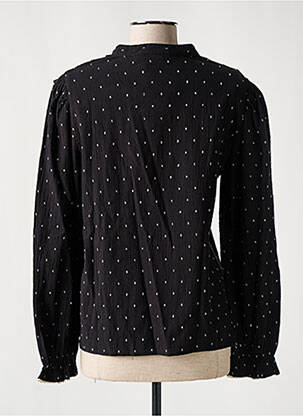 Chemisier coupe cintrée manches longues noir ICHI femme