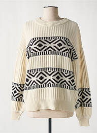 Pull stretch manches longues beige ICHI femme