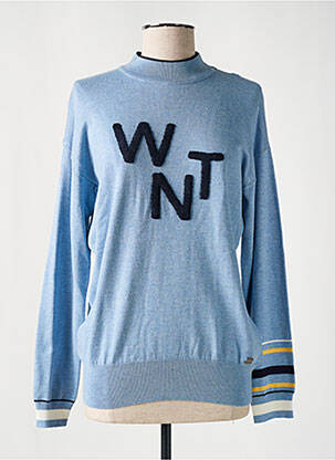 Pull tissage chiné manches longues bleu WNT COLLECTION femme