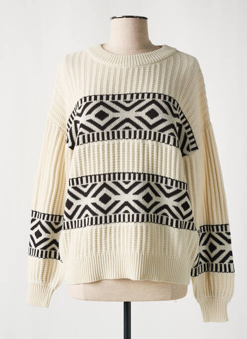 Pull stretch manches longues beige ICHI femme