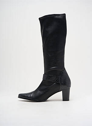 Bottes matière lisse talon de 4 à 6cm noir INEA femme