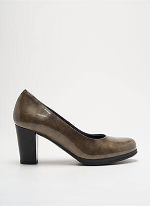 Escarpins matière lisse talon de 4 à 6cm marron KARSTON femme