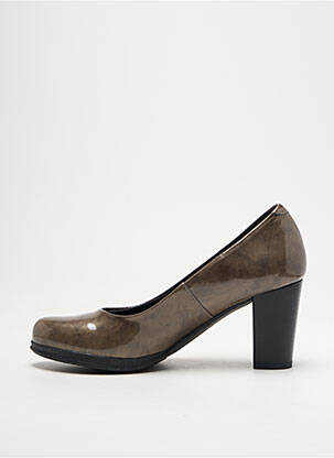 Escarpins matière lisse talon de 4 à 6cm marron KARSTON femme