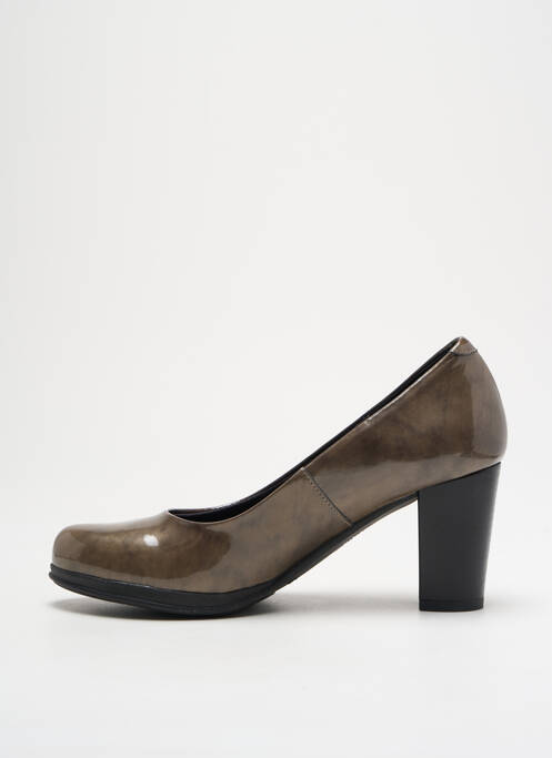 Escarpins matière lisse talon de 4 à 6cm marron KARSTON femme