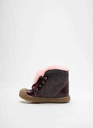 Bottines/boots matière lisse bout rond violet BELLAMY fille