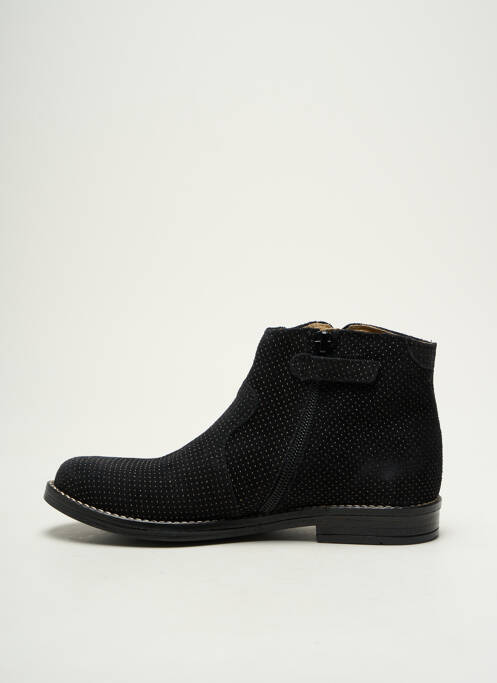 Bottines/boots tissage satiné talon bas noir BABYBOTTE fille