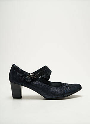 Escarpins tissage satiné talon de 4 à 6cm bleu J.METAYER femme