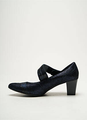 Escarpins tissage satiné talon de 4 à 6cm bleu J.METAYER femme