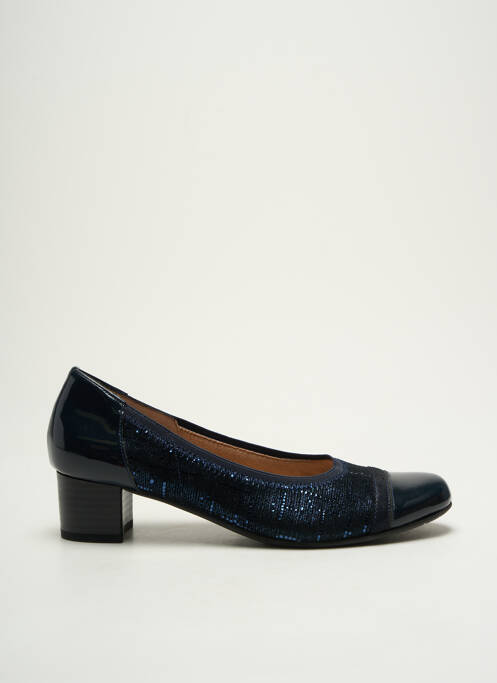Ballerines matière lisse talon de 4 à 6cm bleu SWEET femme