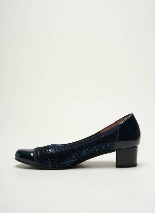 Ballerines matière lisse talon de 4 à 6cm bleu SWEET femme