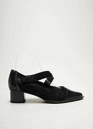 Ballerines fermeture scratch talon de 4 à 6cm noir J.METAYER femme