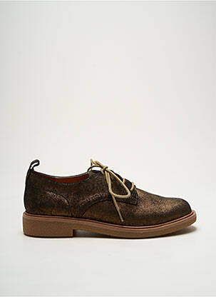 Derbies tissage satiné talon plat jusqu'à 3cm marron EMILIE KARSTON femme