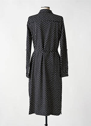 Robe mi-longue imprimé fantaisie manches longues noir YEST femme