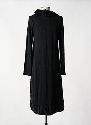 Robe mi-longue manches longues manches longues noir ORIENTIQUE NATURALLY femme