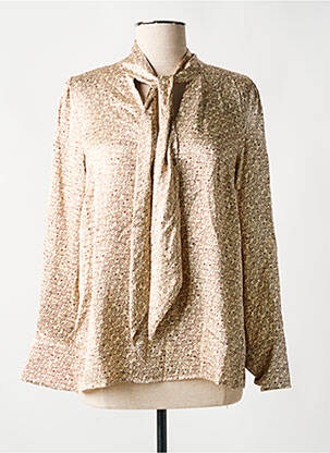 Blouse imprimé fantaisie manches longues beige SURKANA femme