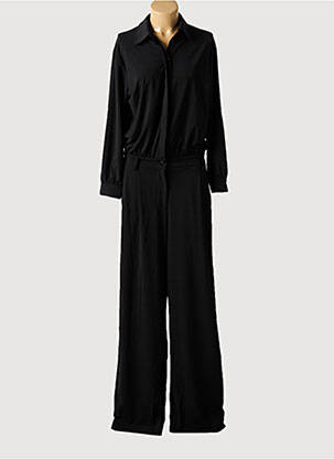 Combi-pantalon fermeture boutonnée sur le devant manches longues noir K-DESIGN femme