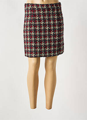 Jupe courte taille à pinces rouge YEST femme