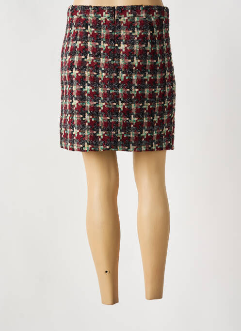 Jupe courte tissage tweed rouge YEST femme