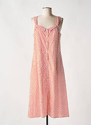 Robe mi-longue coupe évasée fines bretelles orange AGATHE & LOUISE femme