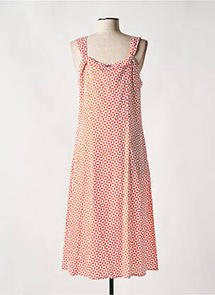 Robe mi-longue imprimé fantaisie fines bretelles orange AGATHE & LOUISE femme