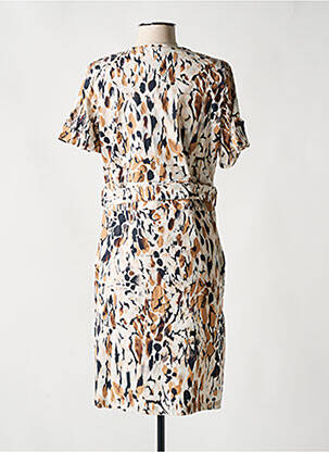 Robe mi-longue manches courtes manches courtes marron ZIA BRAND femme