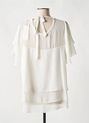 Tunique manches courtes tissage crêpe beige CRISTINA BARROS femme