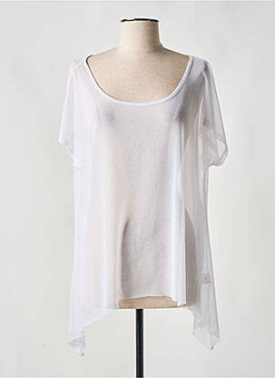 Tunique manches courtes légère et transparente blanc MALOKA femme