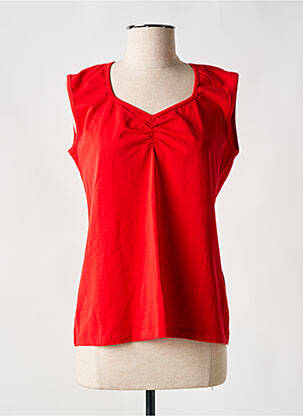 Débardeur col v sans manche rouge DOLCEZZA femme